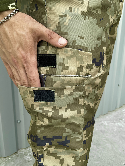 Тактические брюки зсу летние, военные штаны карго с карманами и с манжетами армейские пиксель зеленый XXXL Одесса - изображение 5