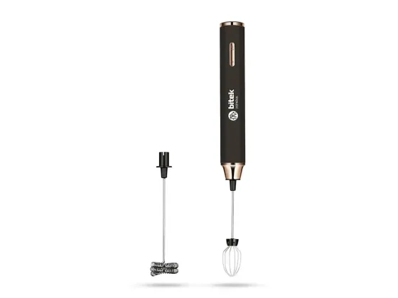 Мініміксер-капучинатор BITEK BT-394B 20Вт, 1600мА·год, 3 швидкості, USB зарядка, нержавіюча сталь, компактний для молока та напоїв Одеса