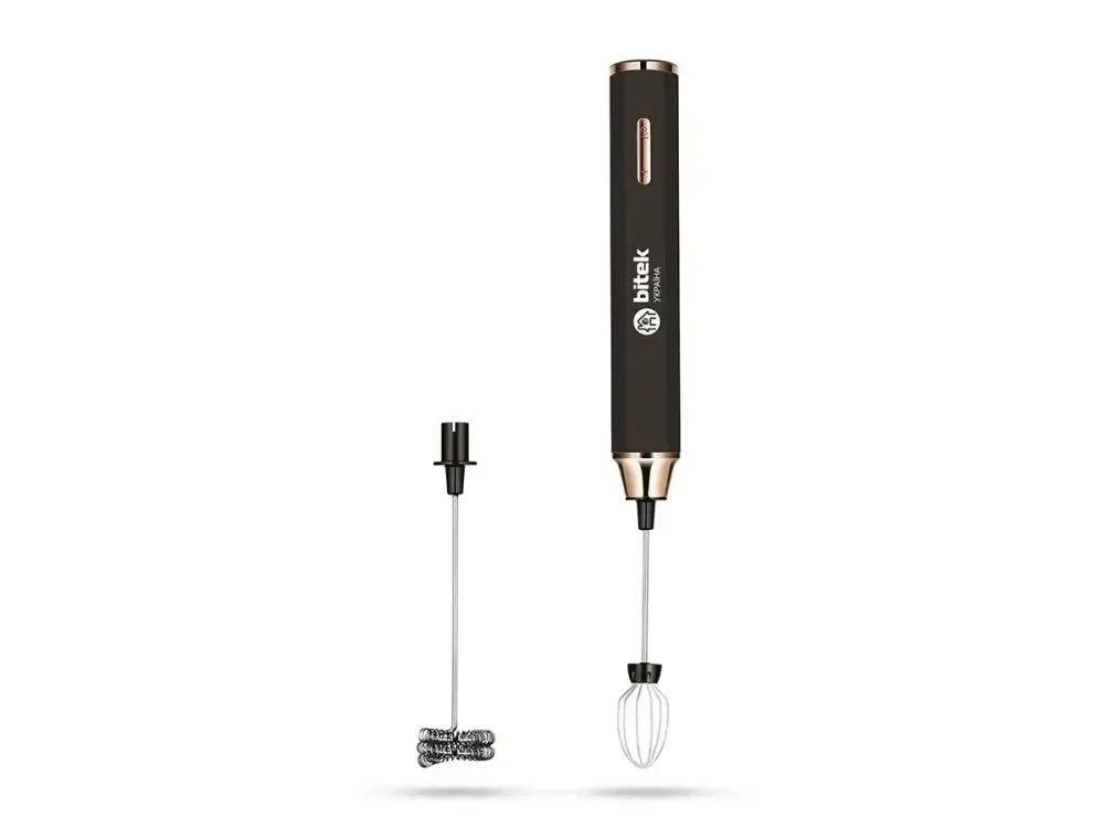 Мініміксер-капучинатор BITEK BT-394B 20Вт, 1600мА·год, 3 швидкості, USB зарядка, нержавіюча сталь, компактний для молока та напоїв Одеса - фото 3