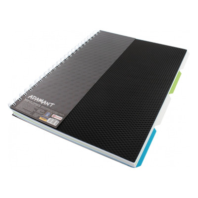 Блокнот Optima A4 Adamant пластиковая обложка, с разделителями и перфорацией, 120 листов, клетка черный (O20843-01) Винница - изображение 8