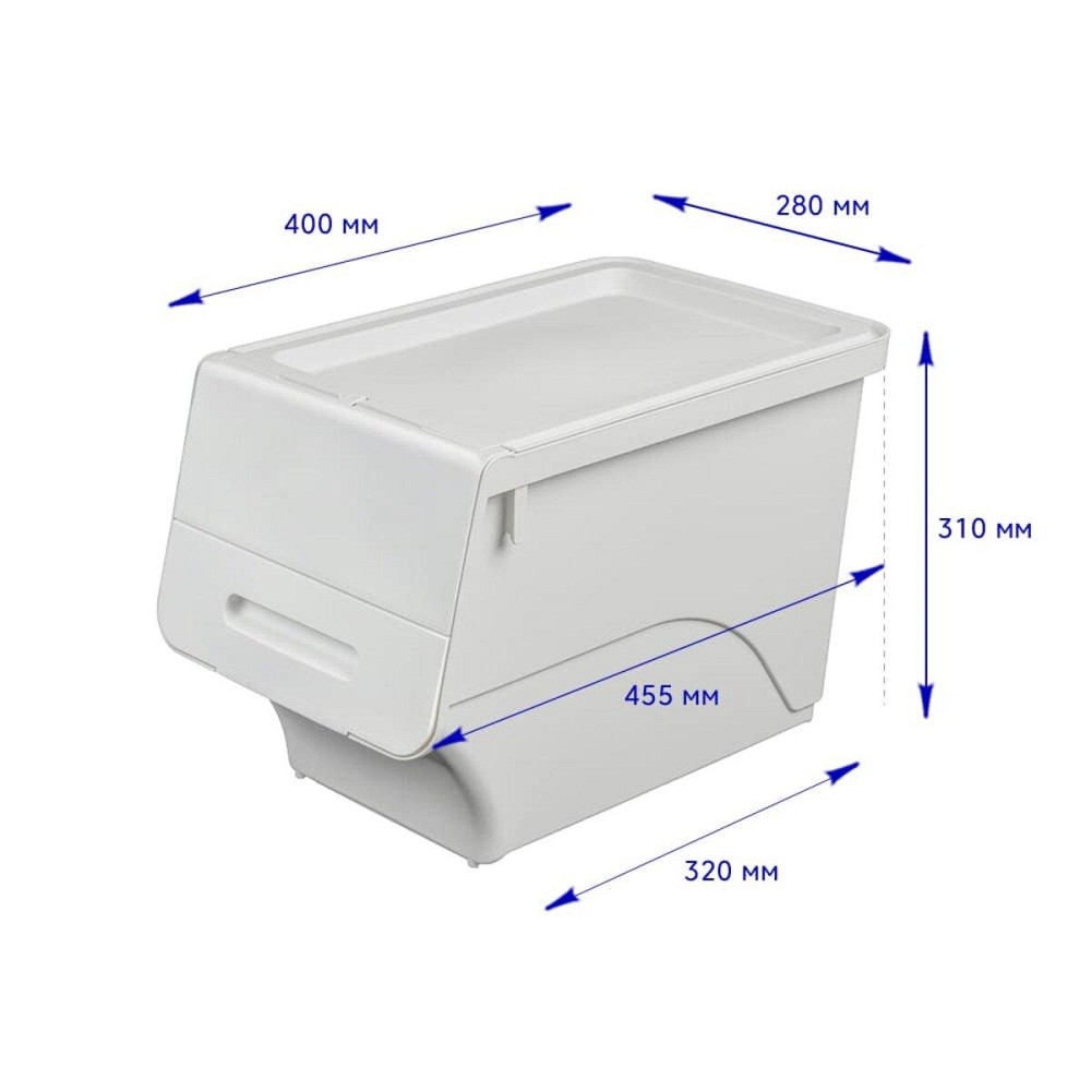 Контейнер для зберігання 45.5х28.5х31см Білий SW-00002421 Дніпро - фото 3