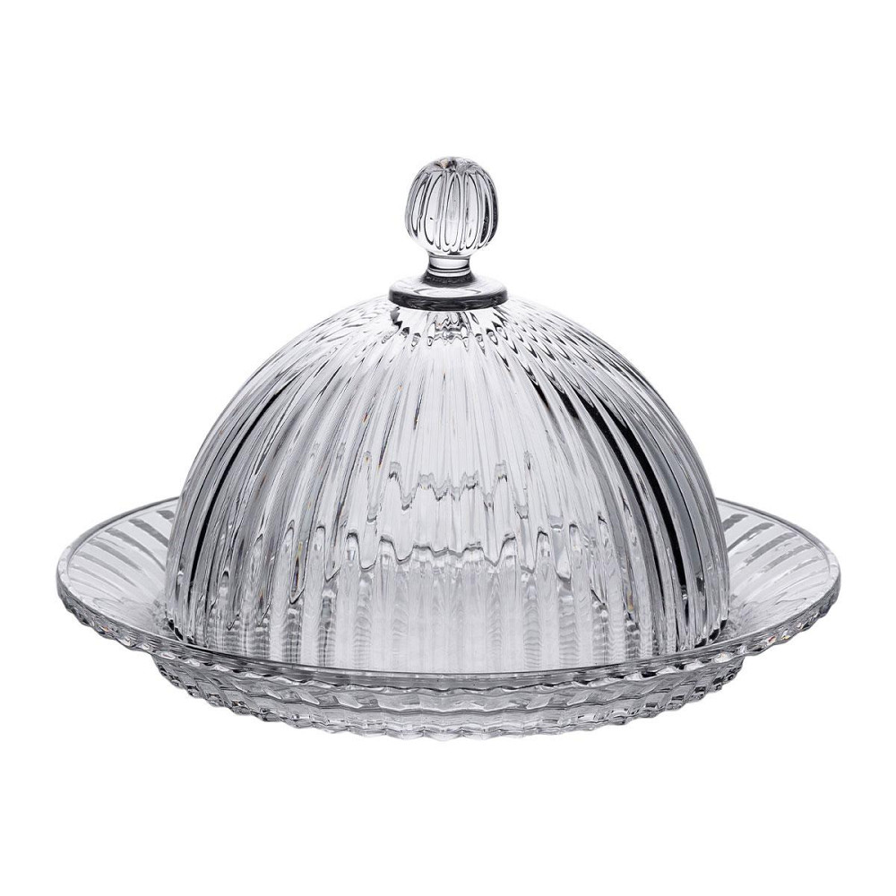 Блюдо сервировочное с крышкой Ø 20 см стеклянное прозрачное для десертов, выпечки, фруктов HP-YH-43 Киев - изображение 2