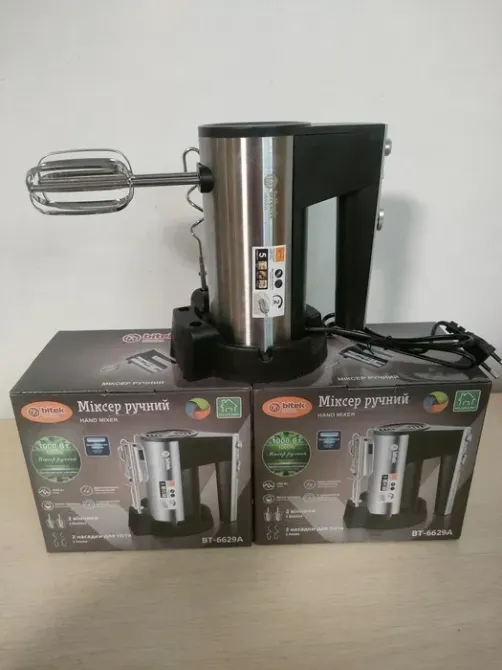 Кухонный миксер BITEK BT-6629A, 5 скоростей, 240Вт, 4 насадки венчики и крюки, универсальное назначение Одесса - изображение 1