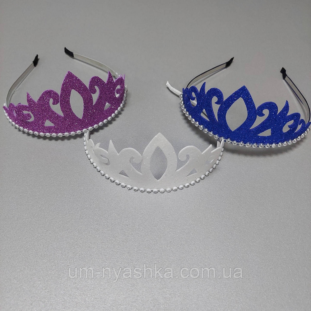 Діадема на обручі Корона з блискітками глітером Кривий Ріг - фото 2