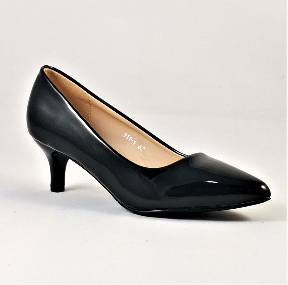 Жіночі Чорні Лакові Туфлі на Каблуку Модельні (розміри: 36,37) — 11-1 / 075-1 Дніпро - фото 4