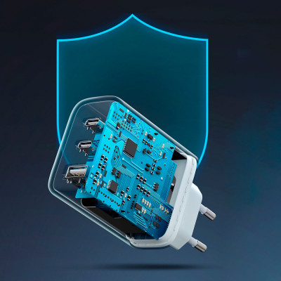 Зарядний пристрій Ugreen 3xUSB 65W (2xType-C+USB QC3.0) Fast Charger White CD275 (90496) Вінниця - фото 4