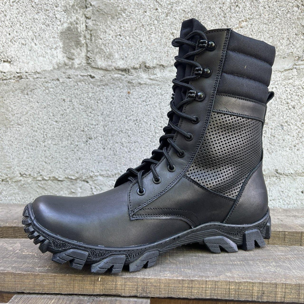 Чоловічі літні берці чорні тактичні військові шкіряні берці вискі  якісні на шкірі Львів - фото 2