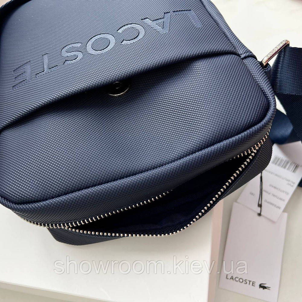 Чоловіча брендова сумка через плече Lacoste (2026) синя Київ - фото 4
