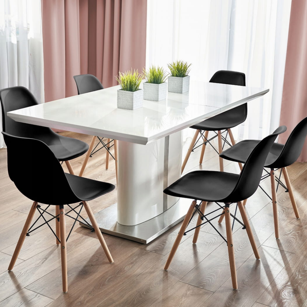 Стілець Eva Jumi у скандинавському стилі з дерев'яними ніжками чорний Київ - фото 10