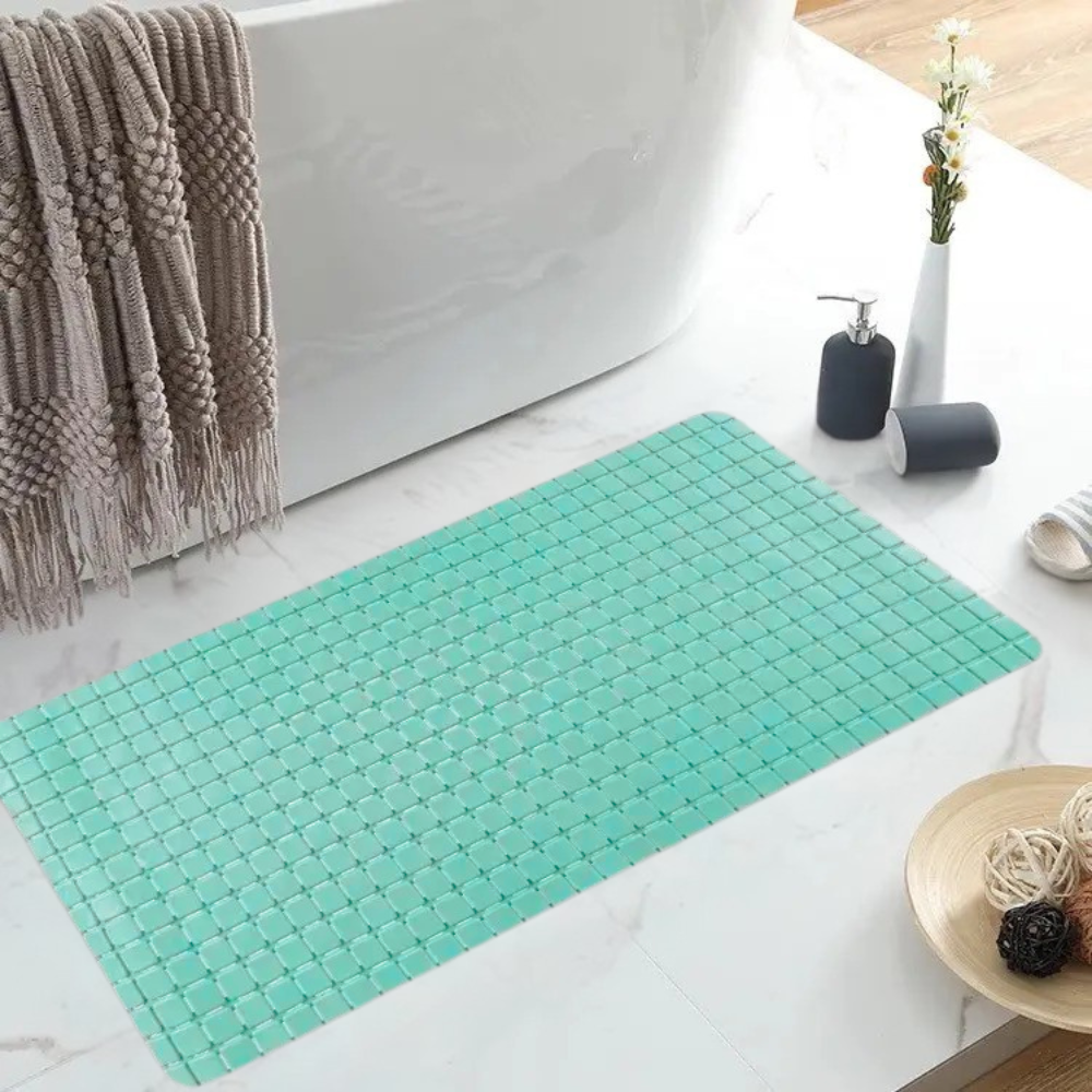 Силиконовый нескользящий коврик для ванны и душа Bathlux 78 х 35 см резиновый ПВХ, люкс качество Голубой Каменец-Подольский - изображение 3