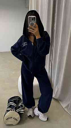 Жіночий прогулянковий костюм-двійка: кофта та штани з турецької двонитки Синій, 46/48 Одеса