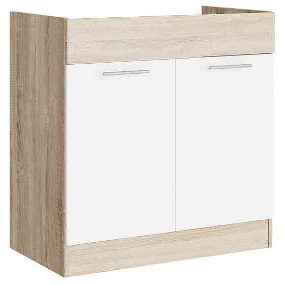 Кухонний модуль під мийку Еверест Еко 800 дуб сонома/німфея альба (білий) 80х46х82 см (DTM-071037) Дніпро