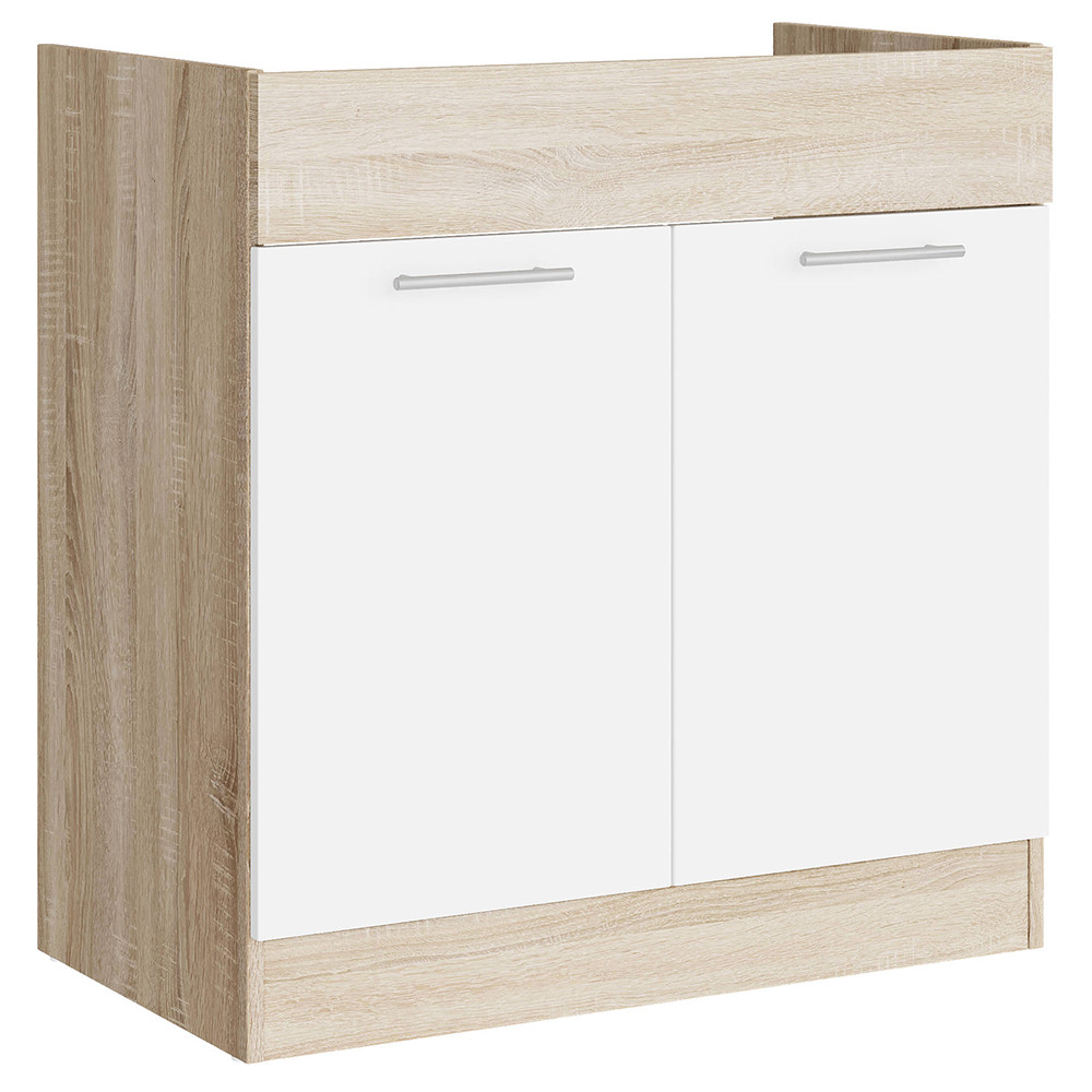 Кухонний модуль під мийку Еверест Еко 800 дуб сонома/німфея альба (білий) 80х46х82 см (DTM-071037) Дніпро - фото 1