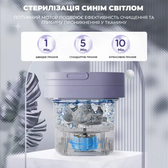 Портативная мини складная ультразвуковая стиральная машинка на 12L Коломыя