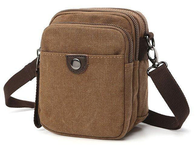 Барсетка текстильная Коричневая (Vintage) Киев - изображение 2