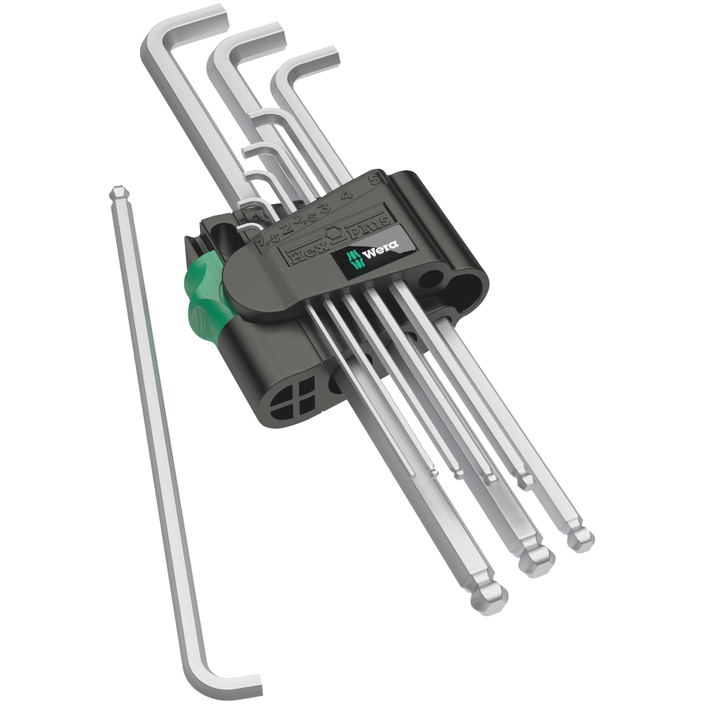 Набор шестигранников с шаром 9шт., длинные, размер:1.5,2,2.5,3,4,5,6,8,10мм, Wera 05073594001 Одесса - изображение 2