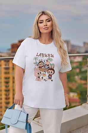 Жіноча стильна футболка Labubu "Monsters" | Норма і батал Київ