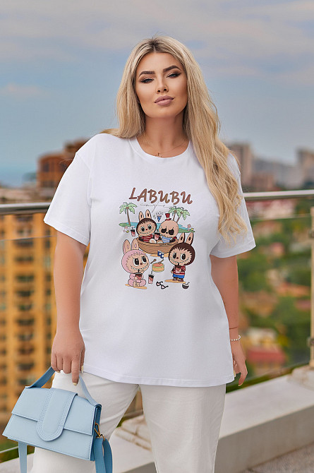 Жіноча стильна футболка Labubu "Monsters" | Норма і батал Київ - фото 5