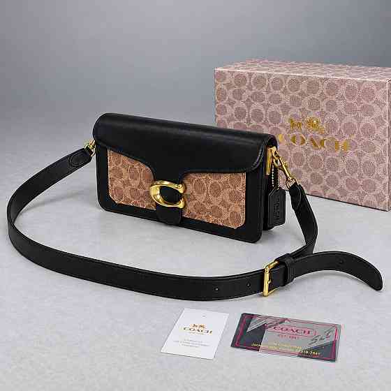 Женская брендовая сумочка Coach Tabby Shoulder black/brown Lux Киев