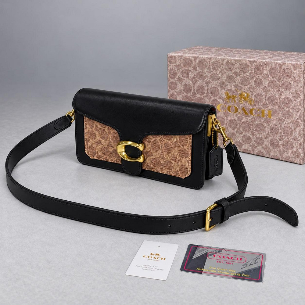 Женская брендовая сумочка Coach Tabby Shoulder black/brown Lux Киев - изображение 1