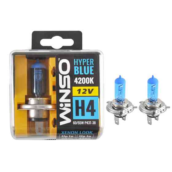 Галогенова лампа Winso H4 12V 60/55W P43t-38 SET HYPER BLUE 4200K 2шт Львів