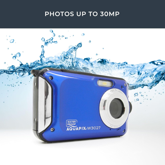 Цифрова підводна камера Easypix Aquapix W3027-M Wave Marine Blue водонепроникний компактний фотоапарат (синій) Київ
