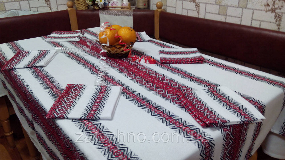 Скатерть вышитая красная Киев - изображение 3