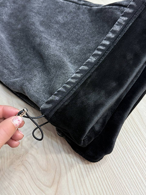 Костюм жіночий Joy One 2166-11 утеплений варений худі зі штанами палаццо чорний, чорний, L Київ - фото 3