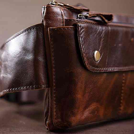 Поясная cумка мужская Vintage 14815 Коричневая Киев