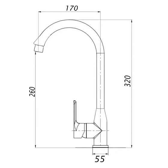 Змішувач для кухні BRAVO BR-11-203L термостійкий ABS пластик (000024360) Київ