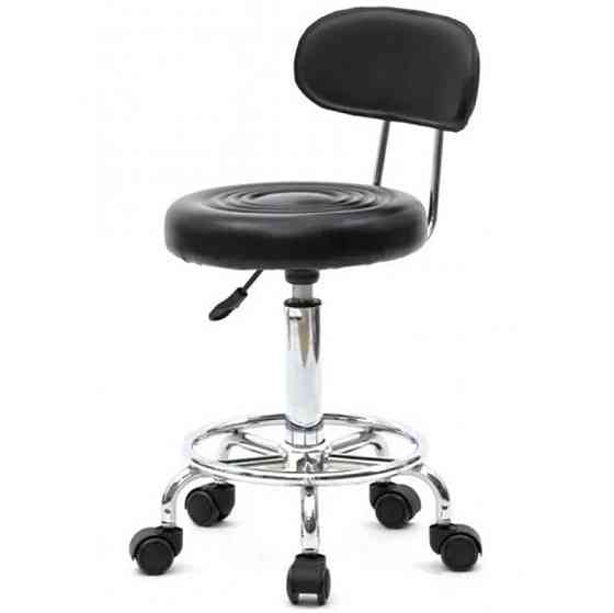 Стілець майстра косметолога круглий на коліщатках зі спинкою Bonro B-494 для салону краси Київ