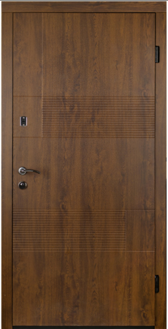 Двері вхідні ПОРТА ПВХ Ескада 1 Дуб темний 960х2050 мм Київ - фото 1