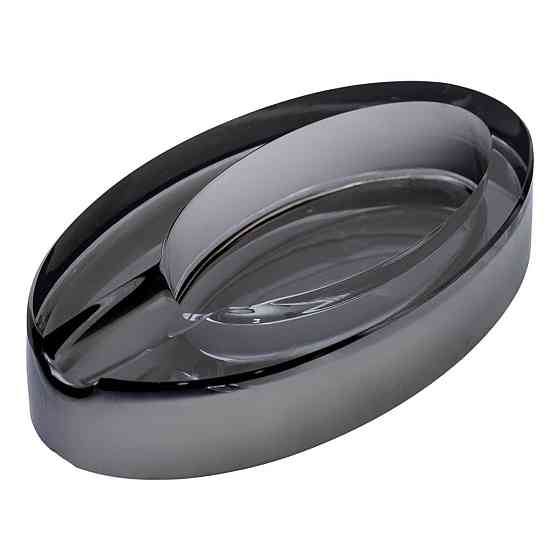 Серая стеклянная настольная пепельница 13х7.5 см Киев