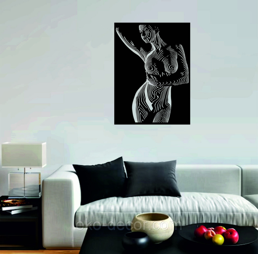 Декоративне настінне Панно «Жіноче тіло», Декор на стіну 70*51 см, Чорний Київ - фото 6
