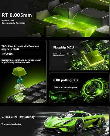Ігрова механічна магнітна клавіатура VGN neon 75% a75 Київ