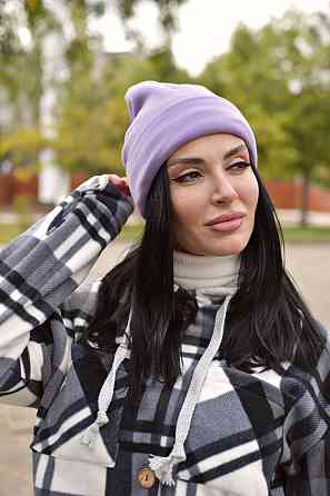 Женская зимняя шапка на флисе Лиловый Киев