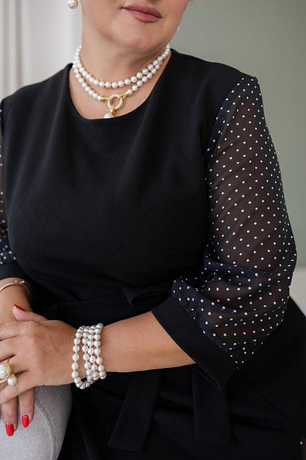 Женское стильное праздничное платье шифон+креп дайвинг Одесса - изображение 8