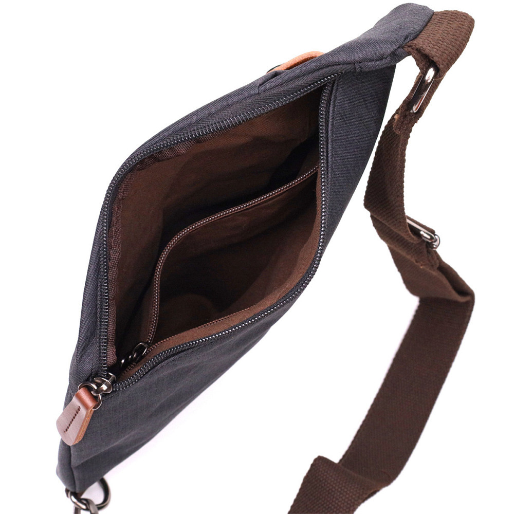 Сумка через плече для чоловіків з текстилю Чорний (Vintage) Київ - фото 9