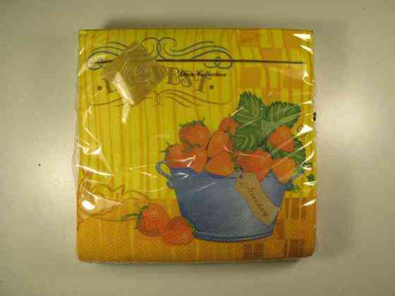 Салфетка трехслойная класическая (ЗЗхЗЗ, 20шт) Luxy  Клубничный урожай 118 (1 пачка) Харьков