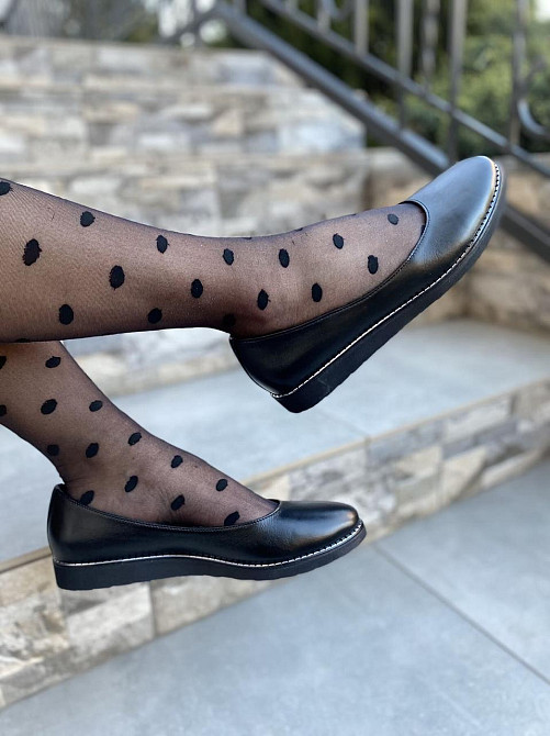 Injers Балетки жіночі INJERS 191 чорні (весна-осінь, шкіра натуральна) (1284) лише 40р. Коломия - фото 1