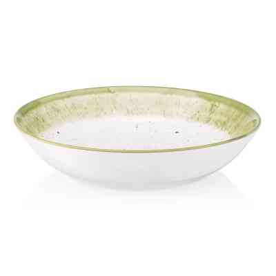 Тарілка Ardesto Siena, 20см, порцеляна, біло-зелений (AR2920SWG) Вінниця