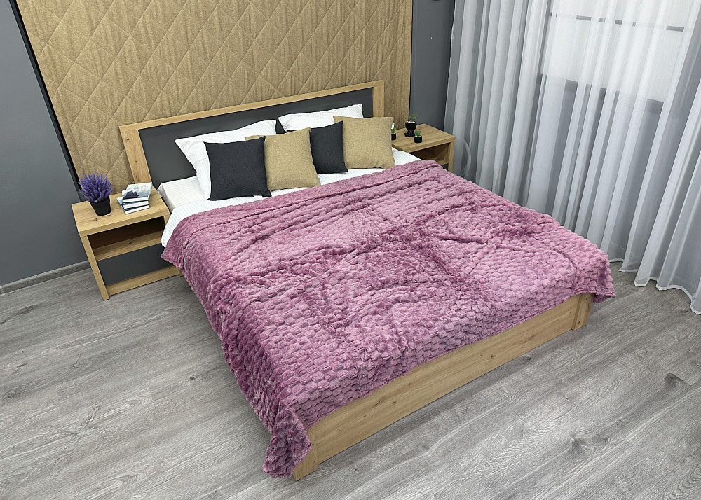 Плед-покривало 210х210 см (+-5см) Соти Ліловий (87-208) Київ - фото 3