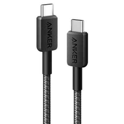 Дата кабель USB-C to USB-C 1.8m nylon 322 black Anker (A81F6G11) Винница