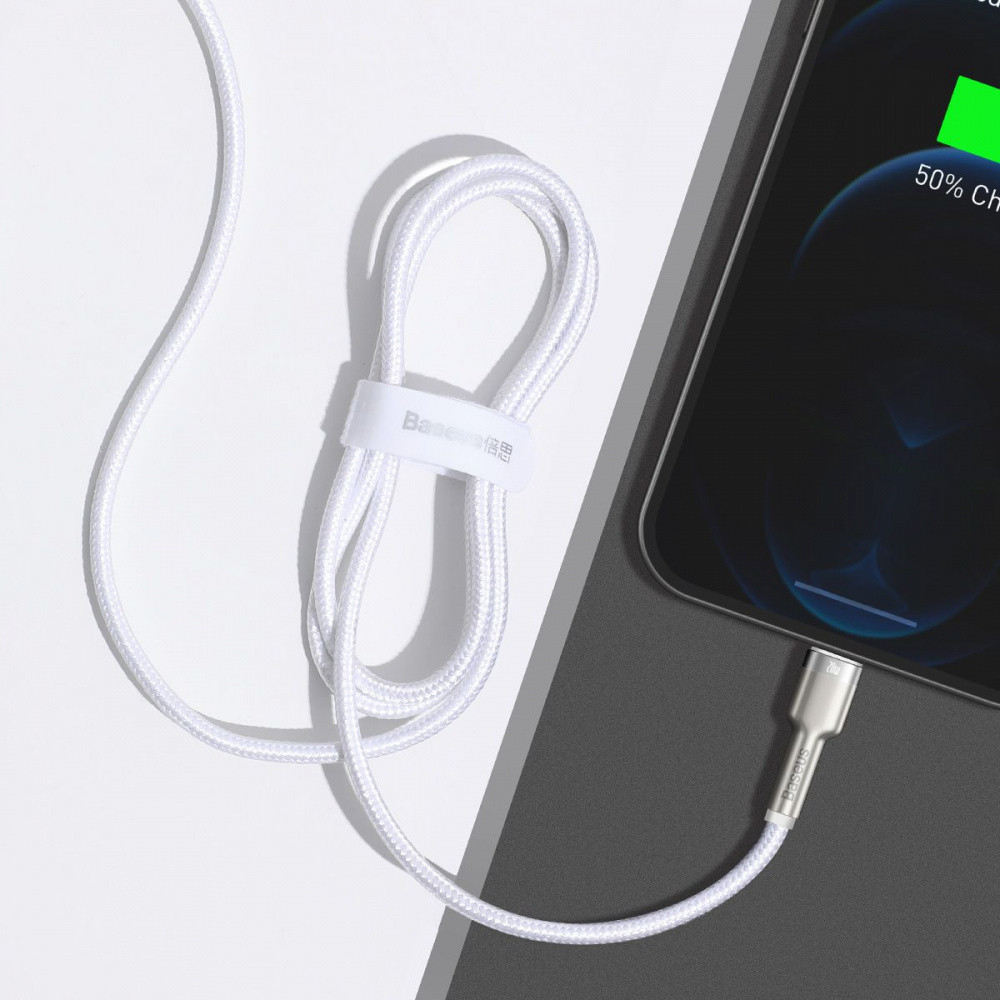 Кабель Baseus Cafule Metal Type-C to Lightning PD 20W 1м білий Львів - фото 4