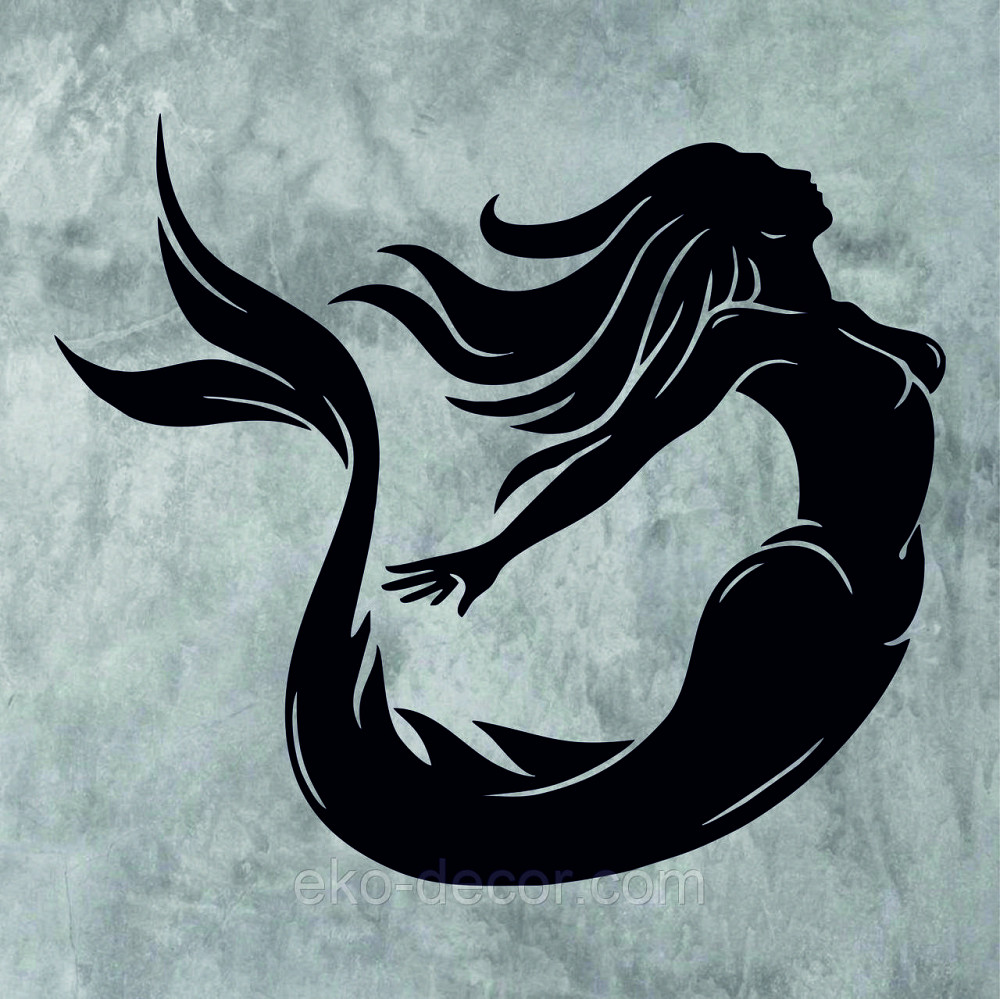 Декоративное настенное 3D Панно «Русалочка» Декор на стену с объемом 90*78 см, Черный Киев - изображение 7