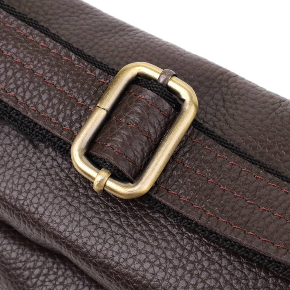 Стильная сумка бананка из зернистой натуральной кожи Shvigel 23146 Коричневый Киев - изображение 7