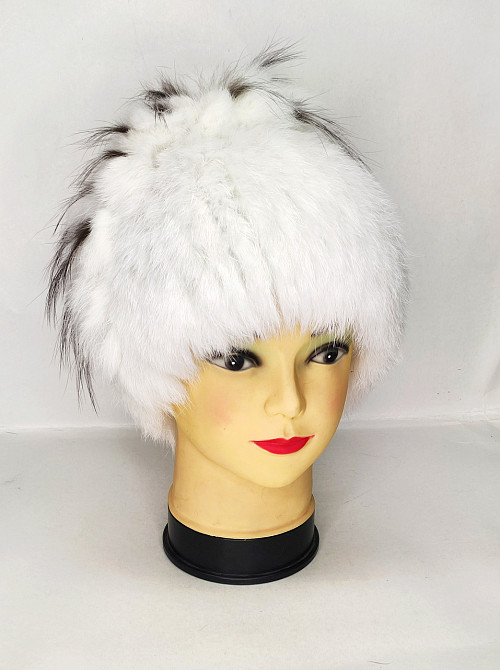 Шапка меховая женская водопад Rex Кристина Белый Харьков - изображение 4
