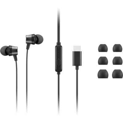 Наушники Lenovo USB-C Wired In-Ear Headphone Black (4XD1J77351) Винница