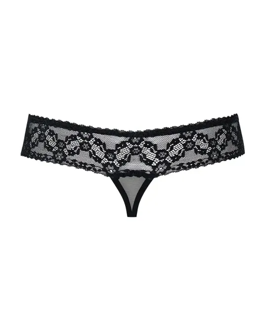 Мереживні танги з доступом Obsessive 837-THC-1 L/XL, чорні Львів - фото 6