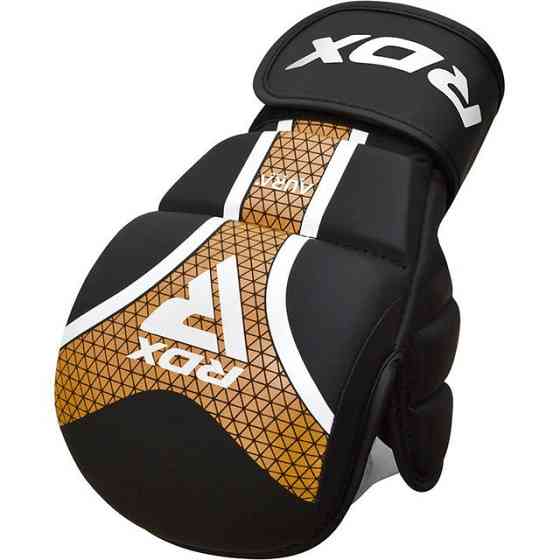 Рукавиці для ММА (Греплінгові рукавички) RDX SHOOTER AURA PLUS T-17 Black Golden L капа у комплекті Каменское